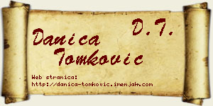 Danica Tomković vizit kartica